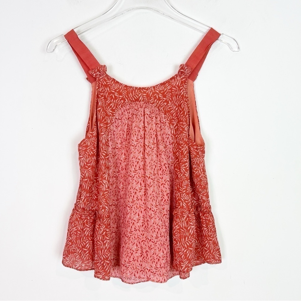 JOIE HIRANI ORANGE PATTERN FLOWY SILK SLEEVELESS TANK TOP WOMENS SZ XS - Picture 5 of 6
